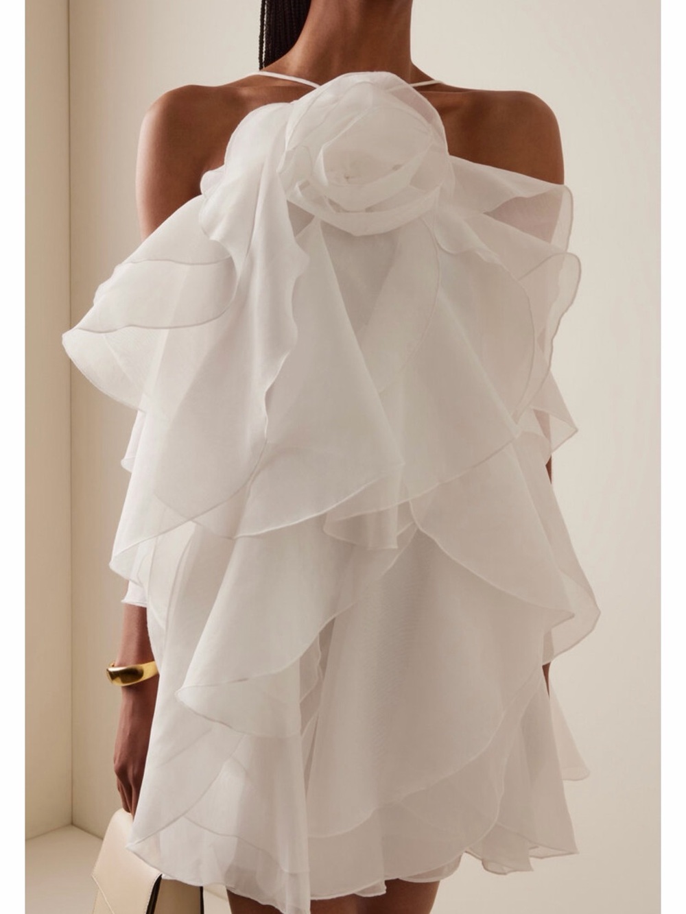 Aje White Ruffled Mini Dress - Picture 3 of 6